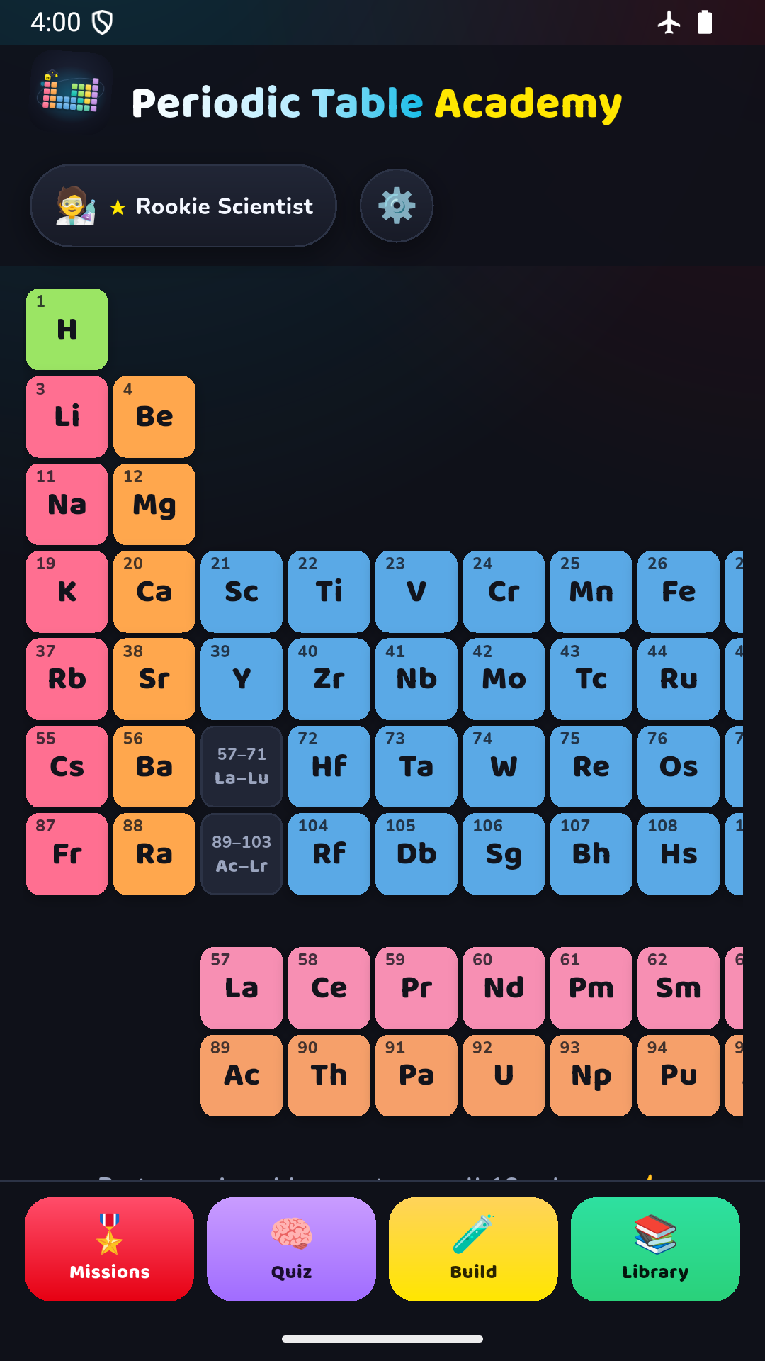 Periodic Table Academy Screenshot – Periodic table